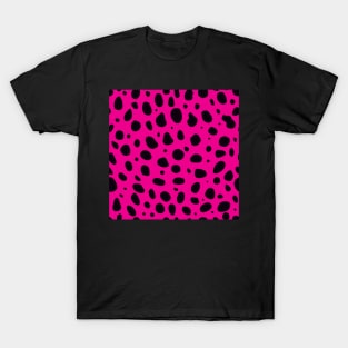 Hot Pink and Black Cheetah Print Animal Print T-Shirt